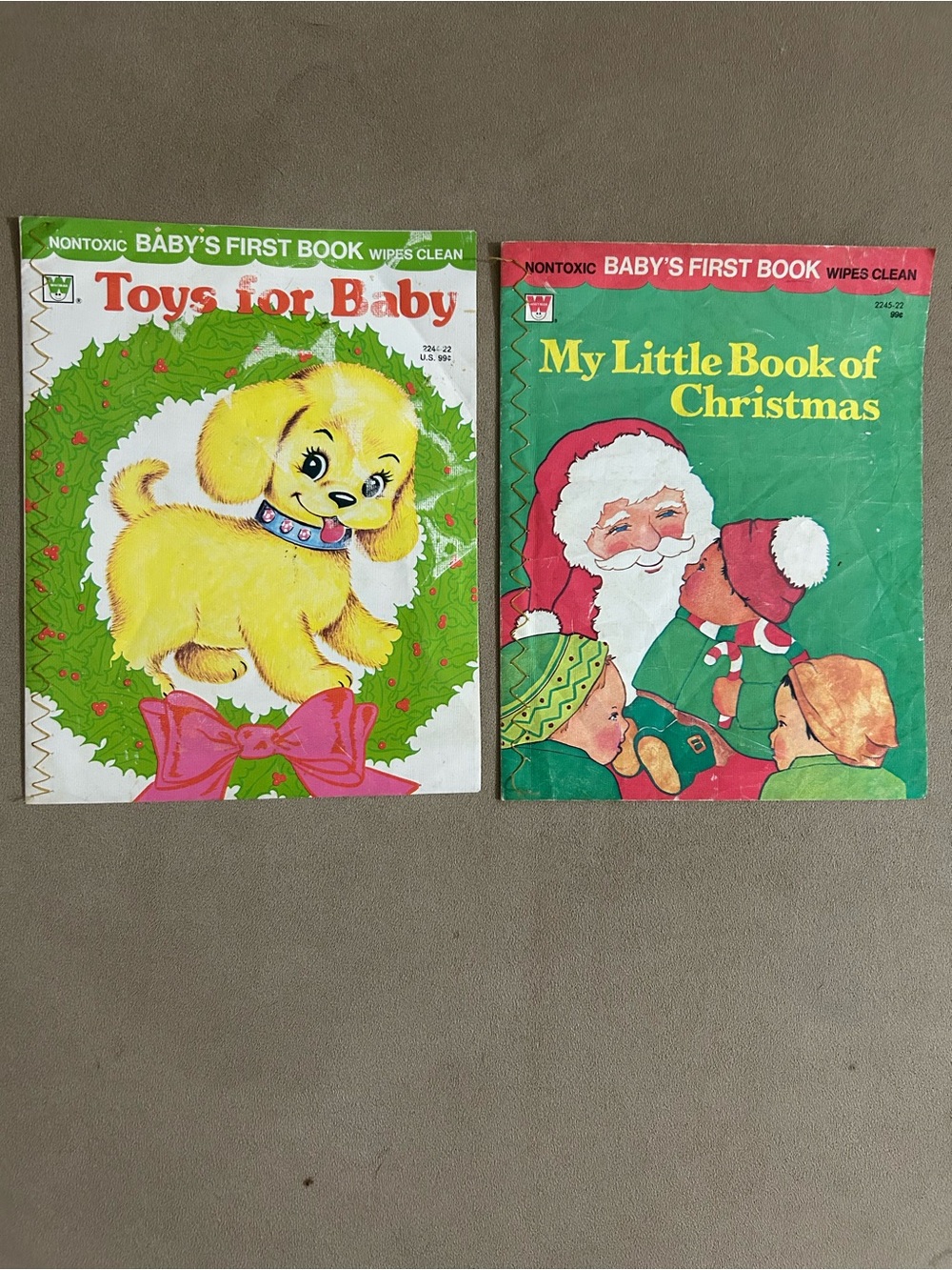 Bundle of 2 Vintage 60s & 70s Whitman “Baby’s First Book” non toxic wipe clean
